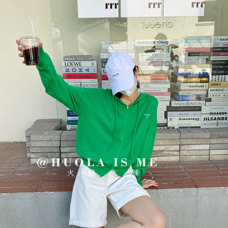 New year in early spring! [hot Huola is me] hooded Korean English knitted cardigan 7527# cqw