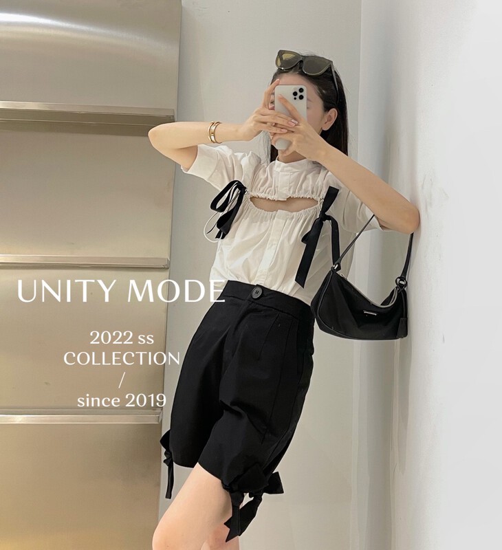 New in early summer! [unit] Korean fashion bow black casual trousers 6052-1# cqw