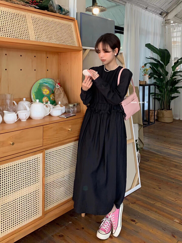 New year in early spring! [seek peach] round neck slim elegant dress (skirt only) 5079# ll