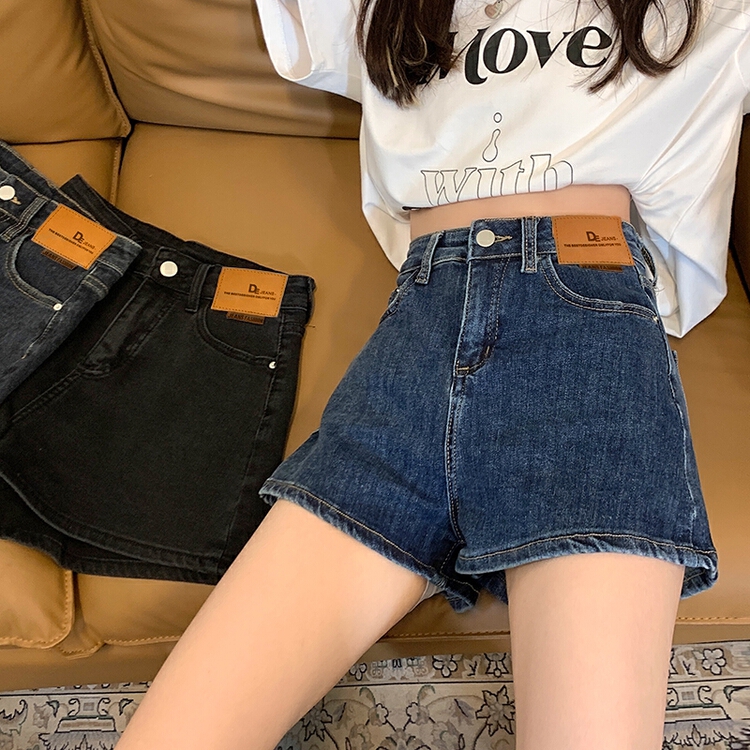 [AI x2 denim] Korean high waist versatile denim shorts 6115# hjy