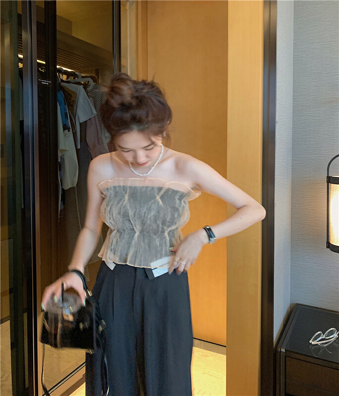 [timely rain] Han Feng ins sweet and spicy lace bra sexy temperament versatile loose vest / suspender 4915# WPL
