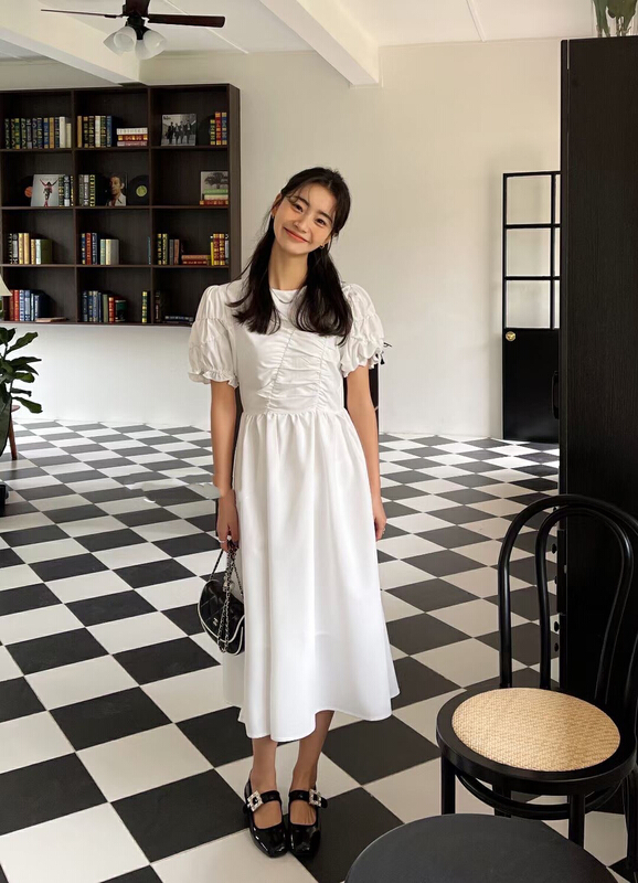 [the most] Korean style waist closing slim dress 8913# HBx