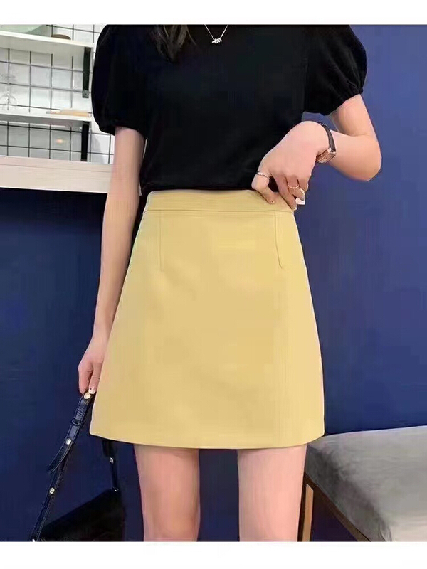 [Tongtong] Korean version pure color A-shaped skirt 19266# hjy