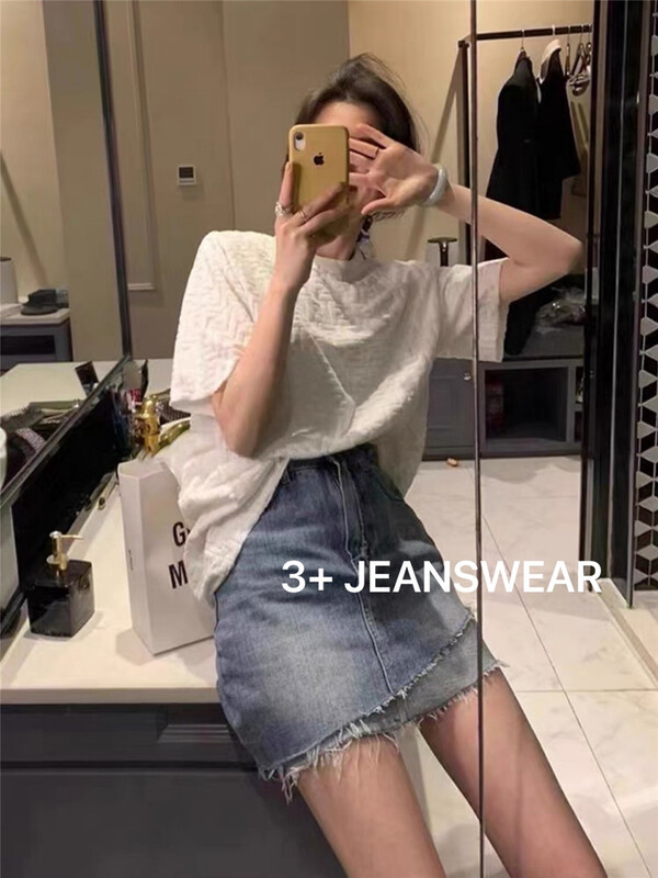 New in early summer! [3 +] high waist washed versatile denim shorts 6058# ozq