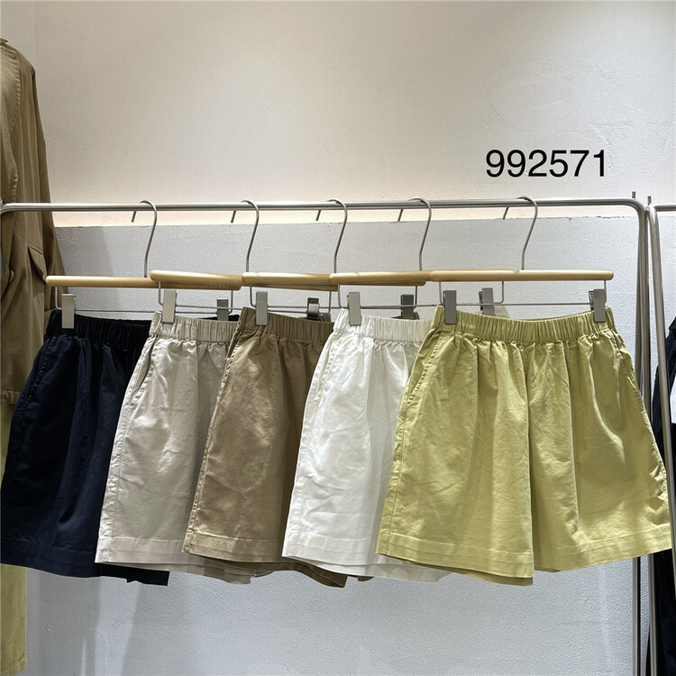 goods in stock! [twenty printed wood] high waist slim elastic waist casual shorts 992571# L