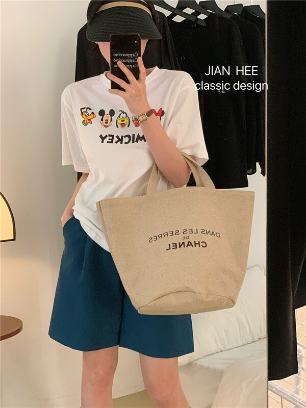 [Jian hee] cartoon printed loose short sleeve T-shirt 2299# ozq