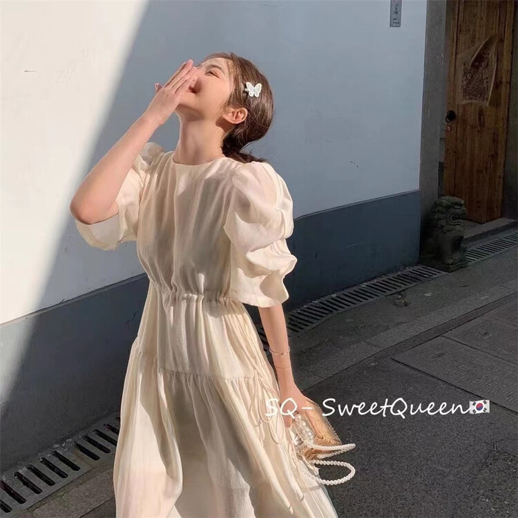 New in early summer! [sq] Korean soft style bubble sleeve dress ys1-3301# zxx
