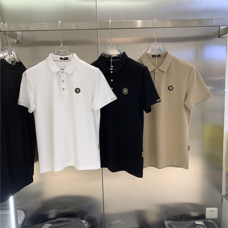 New in early summer! [aoshilong] Korean embroidered hot diamond polo shirt os2242# ZZL