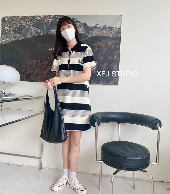 [Xiaofan family] tiger year stripe embroidery dress 6183\lsw