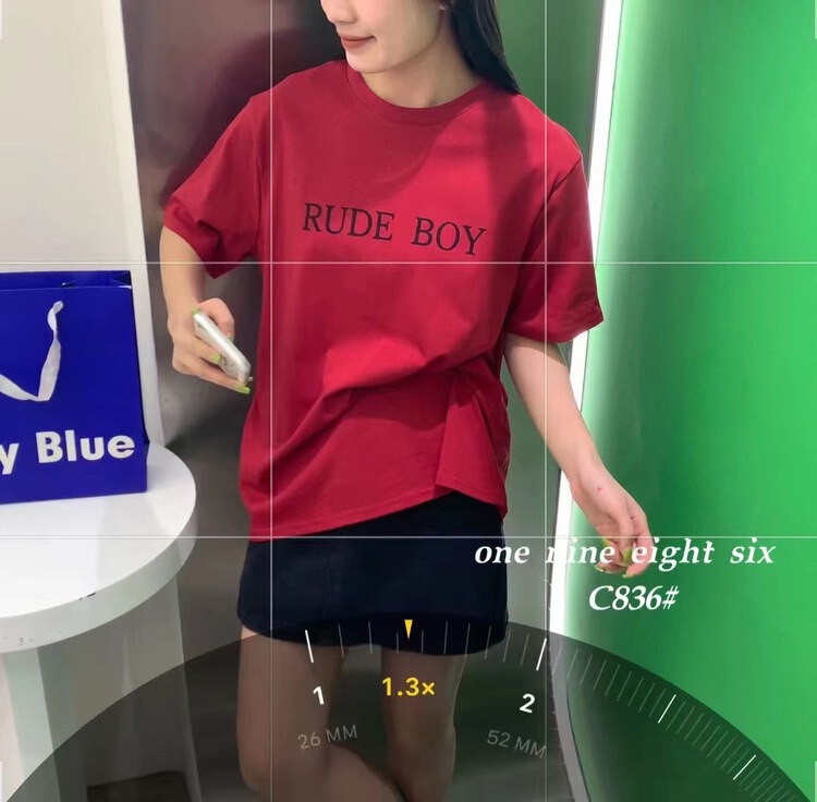 Casual [1986] round neck lettered Pullover short sleeve T-shirt ys1-836# XYY