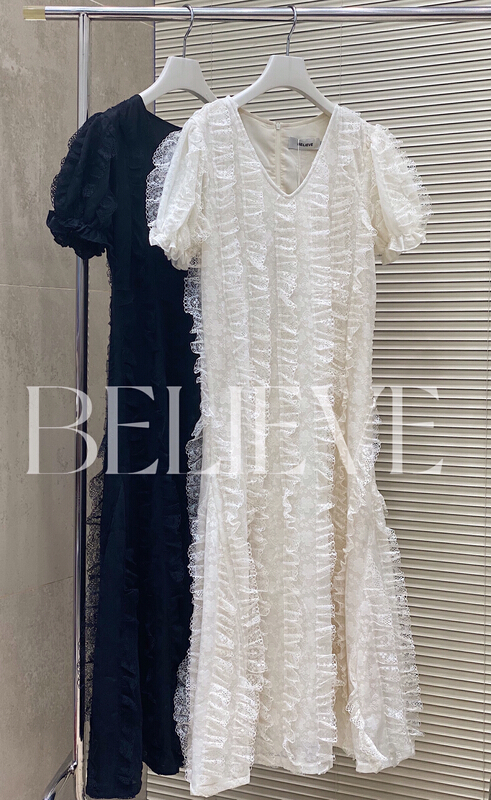 [believe] gentle three-dimensional lace embellishment minority design dress bl8059# cqw