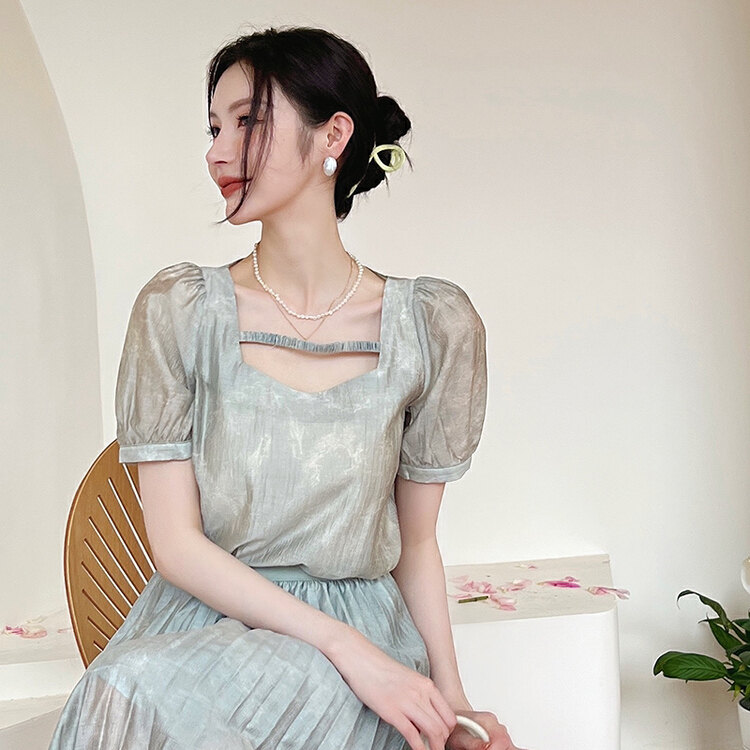 [Hanna Hanna] simple solid color versatile shirt m7007# XJ