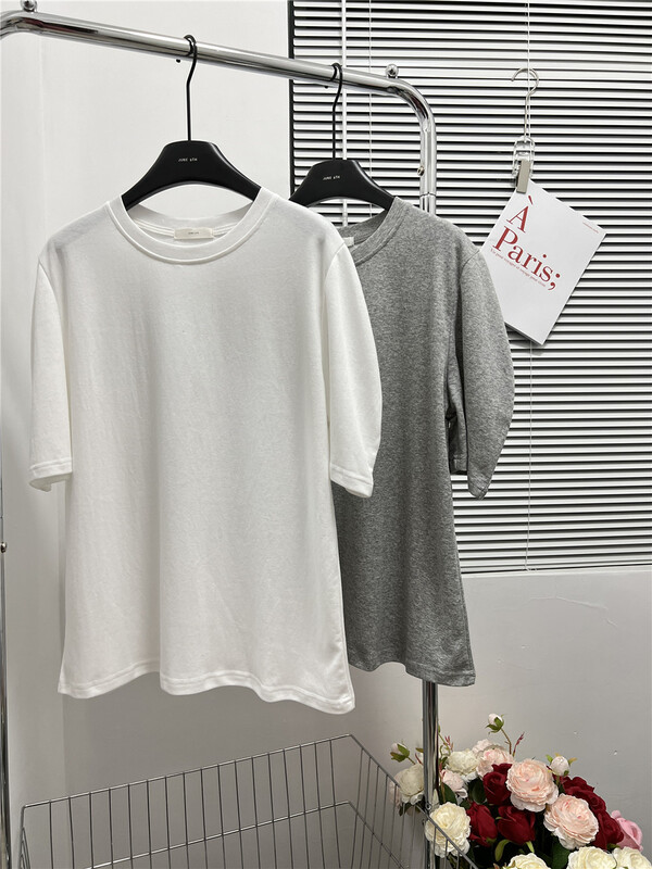 [June 6th] simple and versatile loose round neck solid short sleeve T-shirt ys1-2369# WPL
