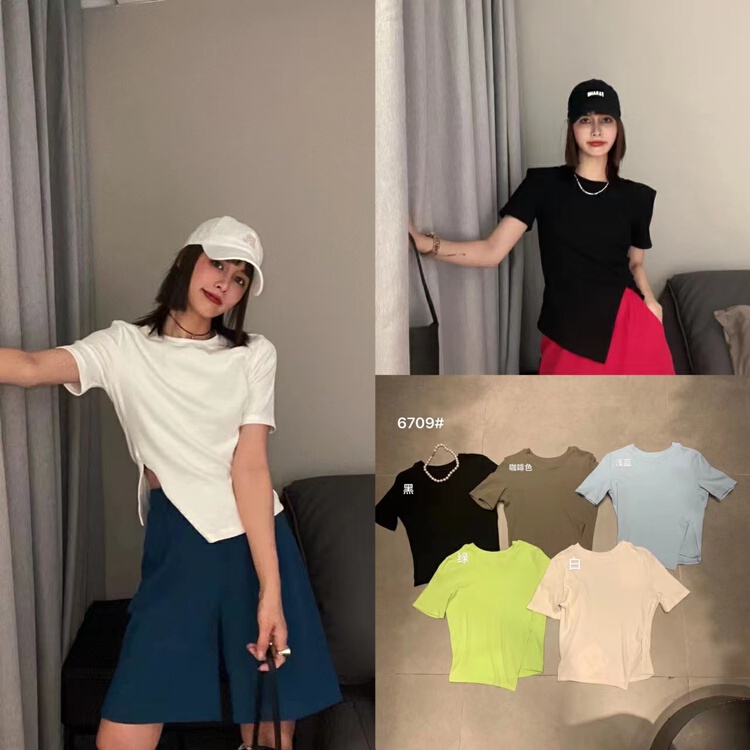 New in early summer! [Dachuan] versatile basic slit short sleeve T-shirt 6709# XYY