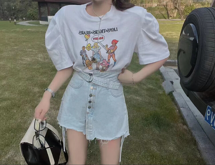 [ruru-clothing 2 store] high waist multi button irregular waist head skirt 179# lwy