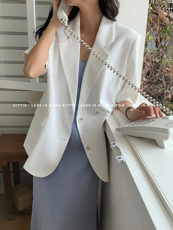 [Kittin] Korean minimalist short sleeved suit 218# L