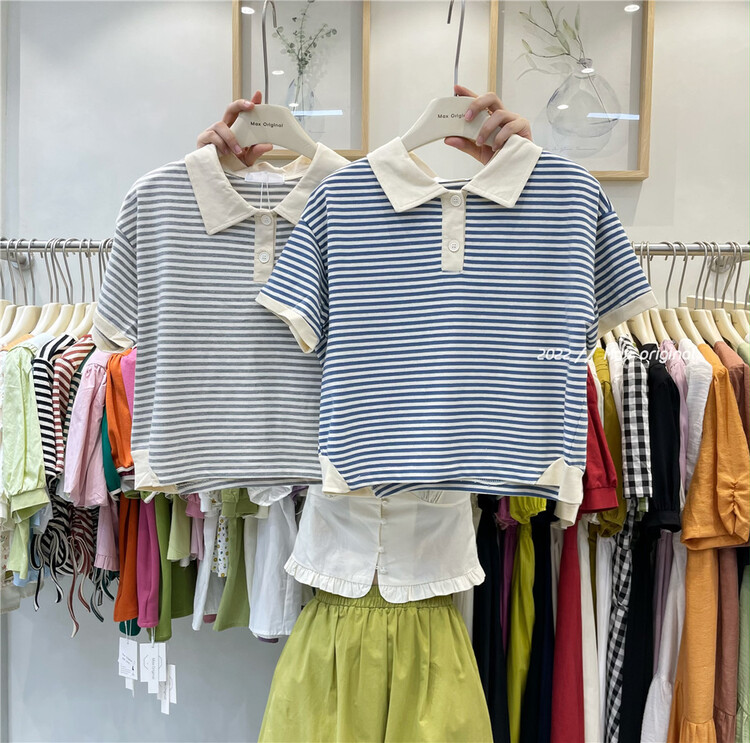 [Max original] casual stripe versatile shirt 98188# HBx