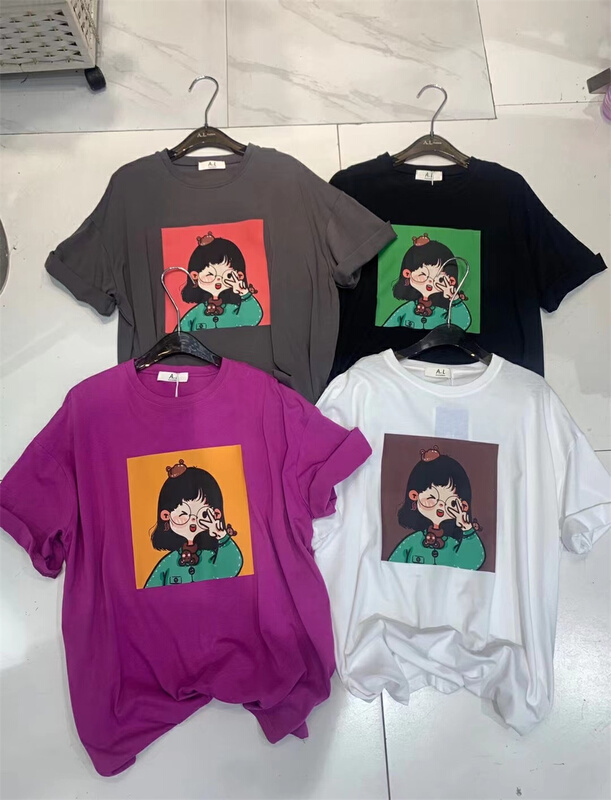 [al] simple and versatile Biye girls' short sleeve T-shirt 5208# ozq