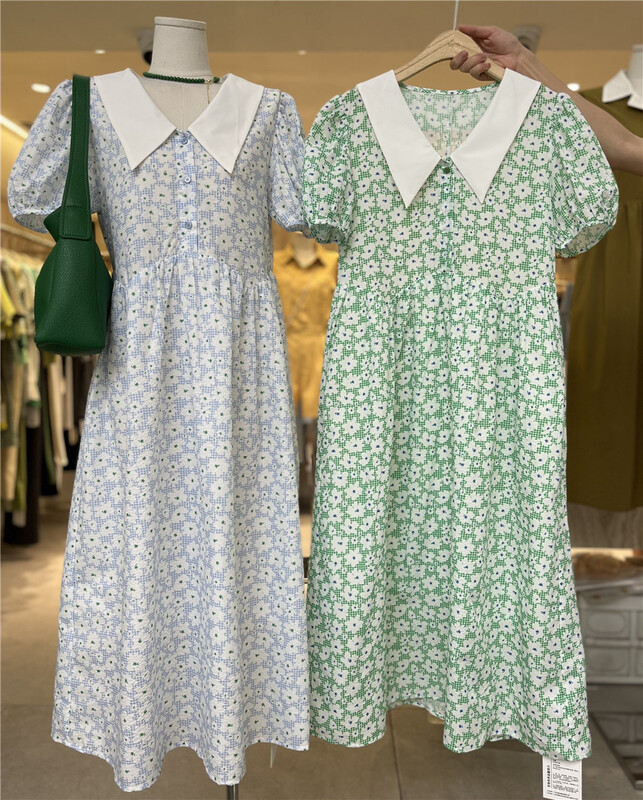 [Boran buran] idyllic sweet bubble sleeve waist closing dress (only skirts) 7365# LSW