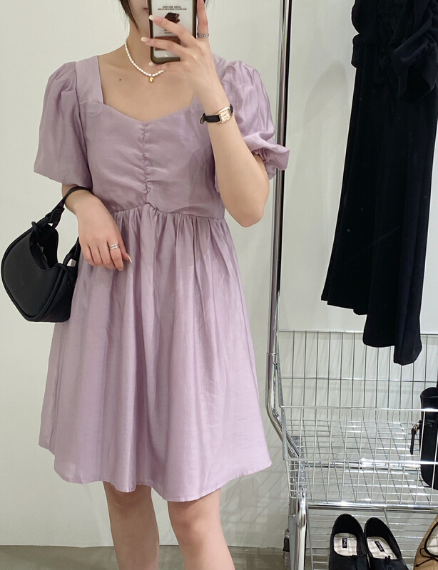 [chocolate] Korean version square neck loose dress 28093# ll