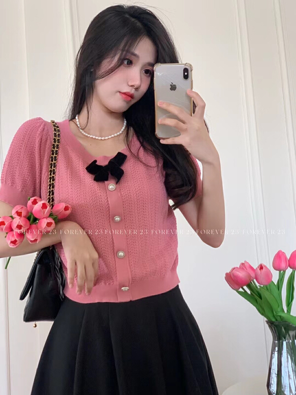 [forever23] lady temperament big lady bow tie blouse (with Brooch) a1077# hjy