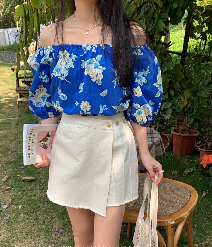 [dvz] one shoulder fresh and loose blouse 3750# zxx