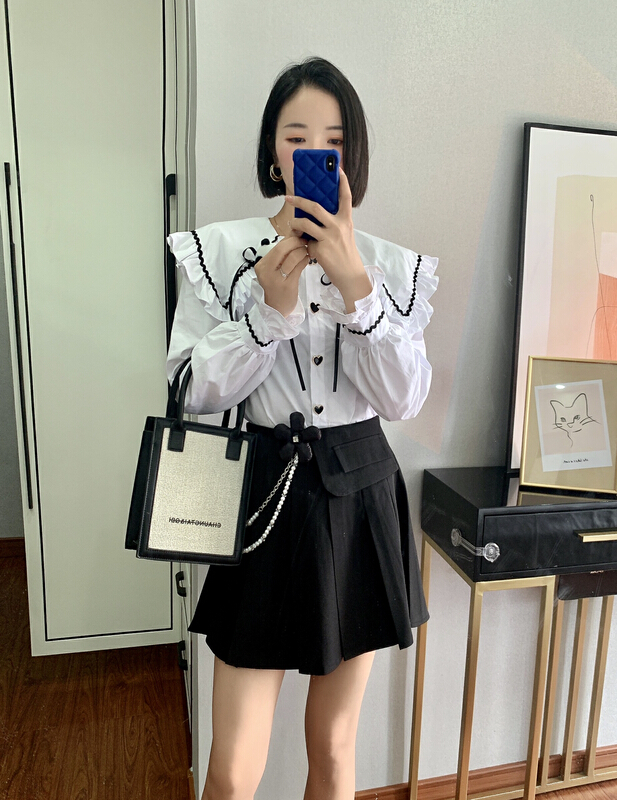 New year in early spring! [HH] Korean versatile comfortable skirt (with detachable pearl chain) 2249# LSL