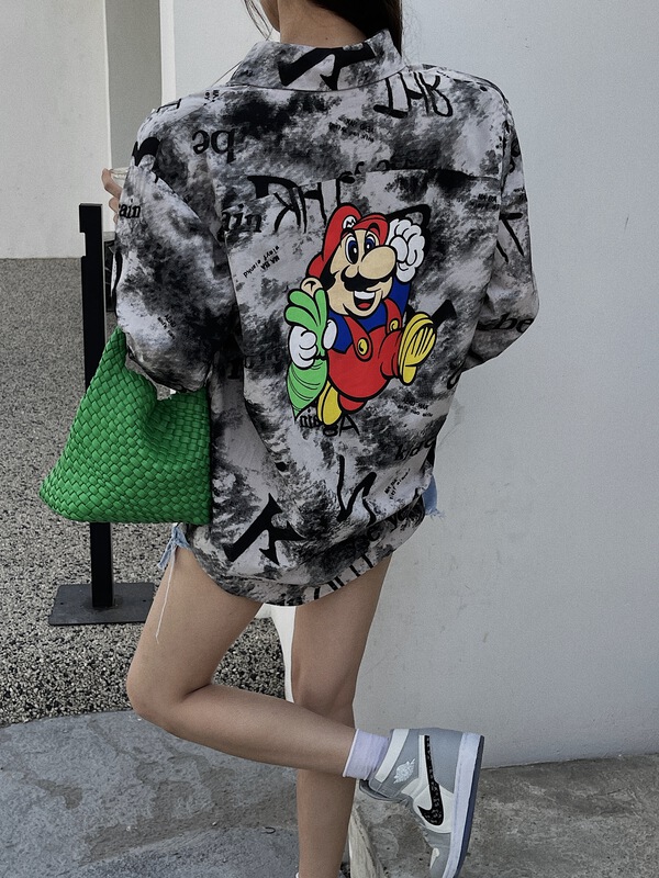 New year in early spring! [wut / N Cola] Korean fashion printed shirt 11002# LSL