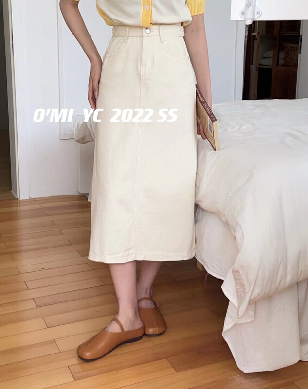[O MI] Korean versatile casual denim skirt ys1-8830# HBx