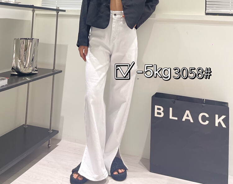 [- 5kg] Korean versatile straight casual jeans 3058-9# ll