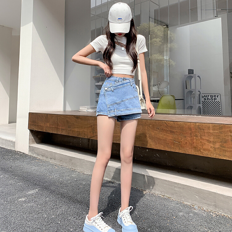[ins studio] Korean design steel high-grade jeans skirt and pants a7028# WPL