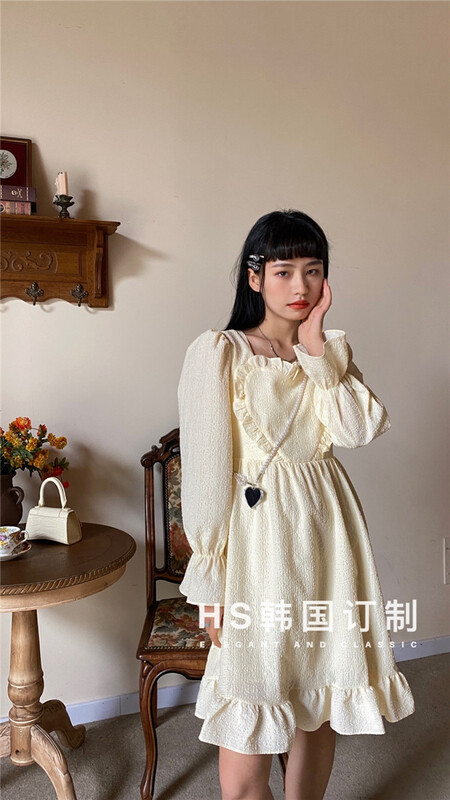 New year in early spring! [HS customized in Korea] Korean style love dress (with chain love) 65028# hjy