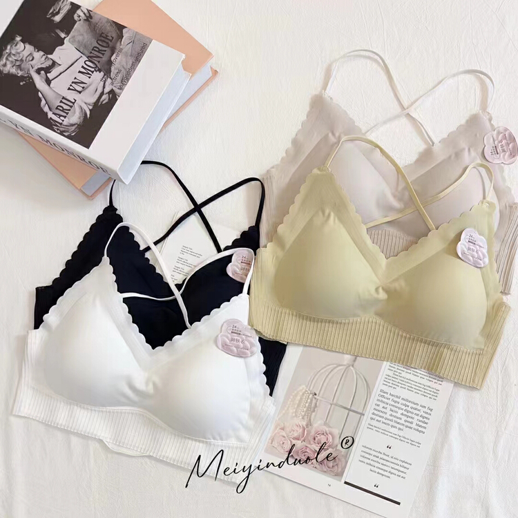 [Yaya] traceless ice silk ribbon cross back underwear 3332# CCL