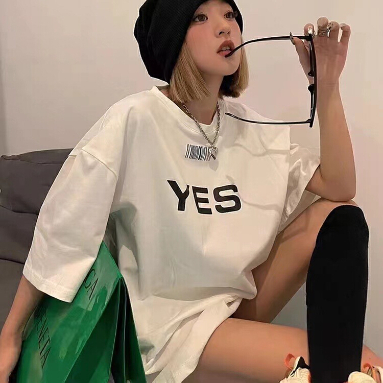 New year in early spring! [j.2] net red versatile letter loose short sleeve T-shirt 4540# LSW