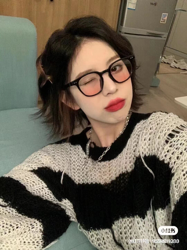 [fiber color scarf glasses] fiber color scarf powder Blusher net Red Sunglasses (with box) 302-2\lsl