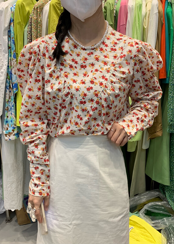 goods in stock! [trustme] Korean version sweet broken flower blouse 67350# ozq