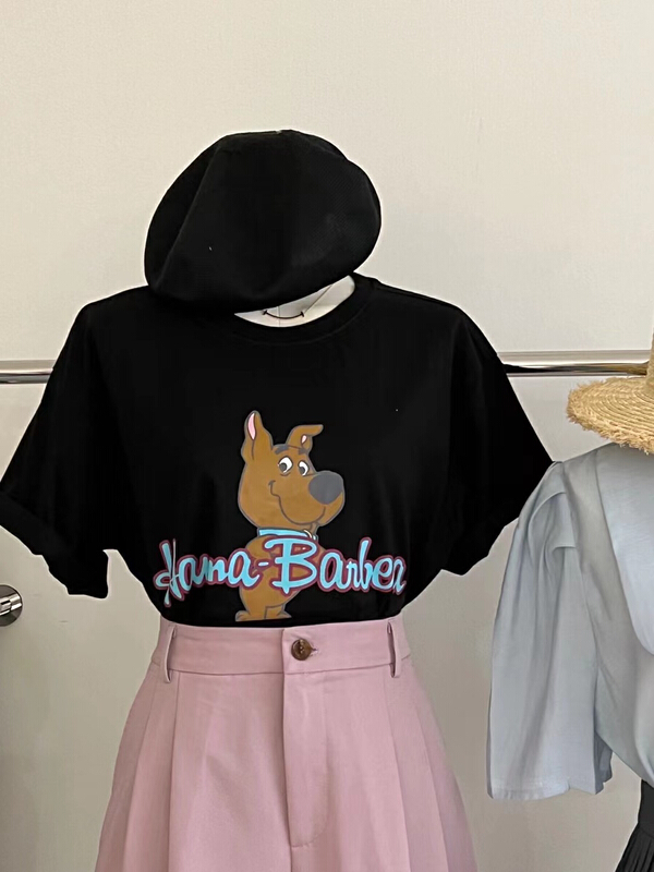 [rich Papa] cartoon Funny Dog Print short sleeve T-shirt t224# zxx