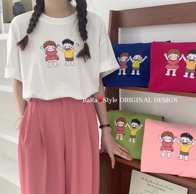 New in early summer! [rara] cartoon printed small fresh short sleeve T-shirt t30105-1# LSL