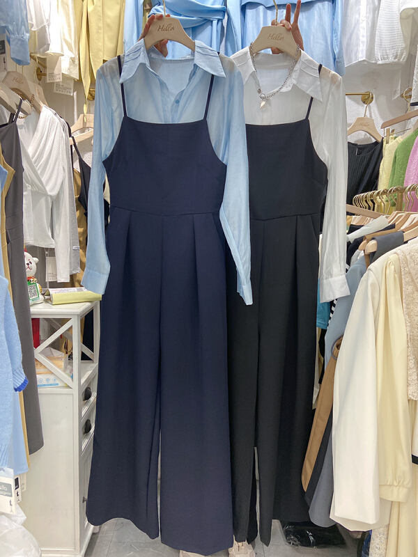 [Hello] Korean loose strap floor mopping Jumpsuit (excluding inner lap) ak6232# lwy