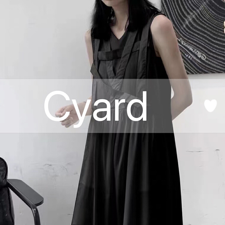New in early summer! [cyard] dark black sleeveless lace up dress 10359# Cl