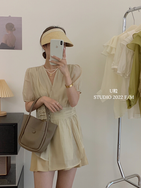 [u-grain] high-grade sense Tiansi retro disc button small shirt 5809# HBx