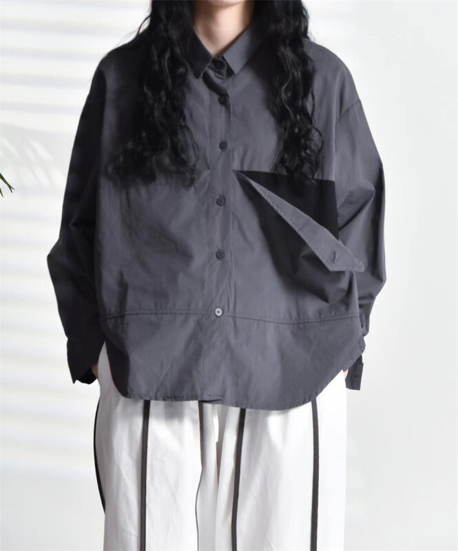 Early spring! [three and two] contrast fashion Korean shirt 99020# L