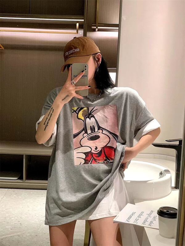 [CC +] cartoon print comfortable short sleeve T-shirt 8282# L