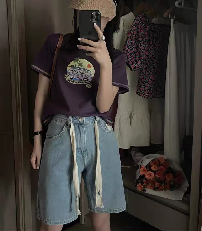 [keen k] ribbon design color matching jeans p39# WTT