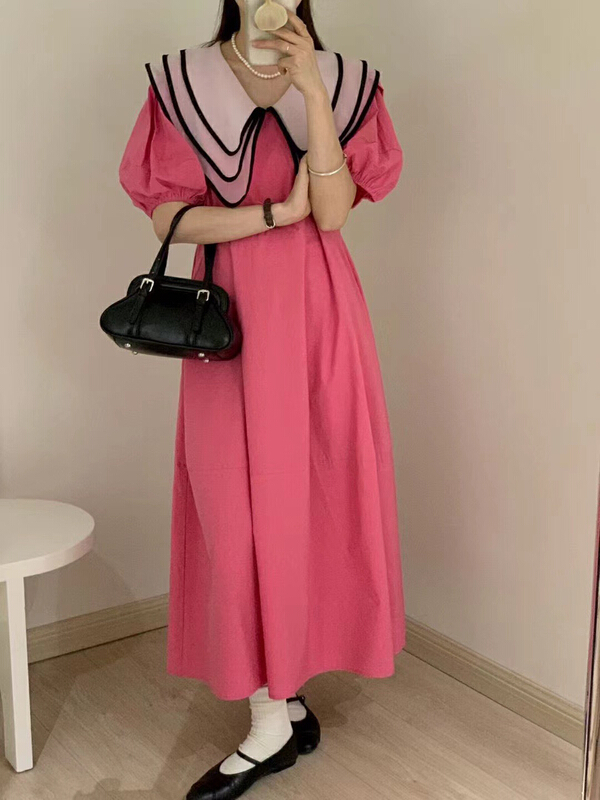 [RS] fashion double layer large lapel dress rs1699# XYY