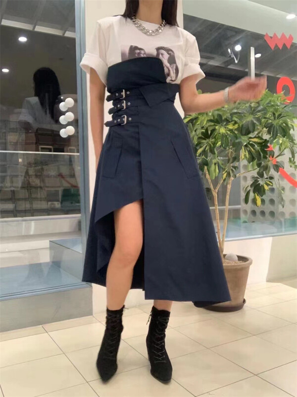 [rich] high waist lady temperament skirt 9199# hyy