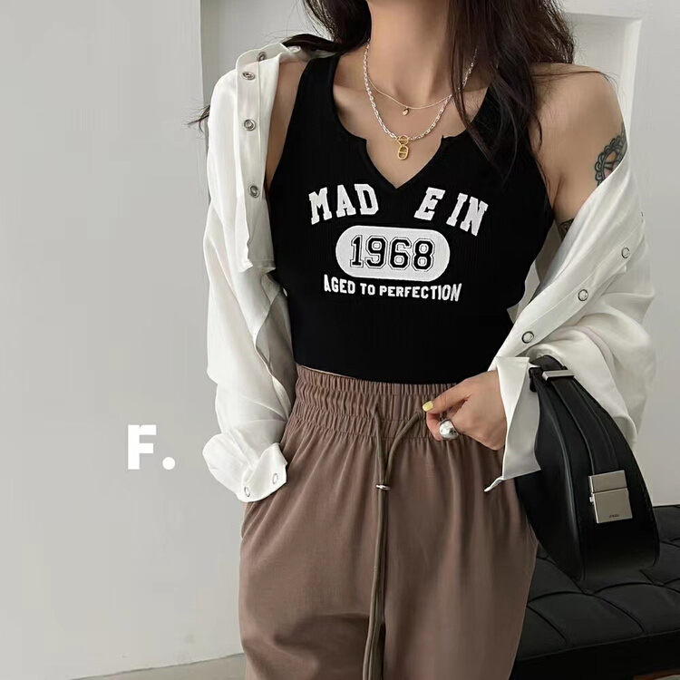 goods in stock! [c.x Chuxin] Korean alphabet printed vest (vest only) z69# WTT