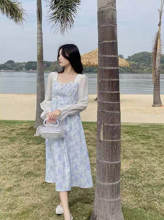 goods in stock! New year in early spring! [Yingying new clothes] French floral thin dress 6941# hjy