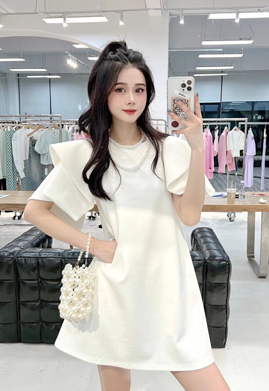 [MI] Korean fashion aging Ruffle sleeve dress (dress only) 9246# PCZ