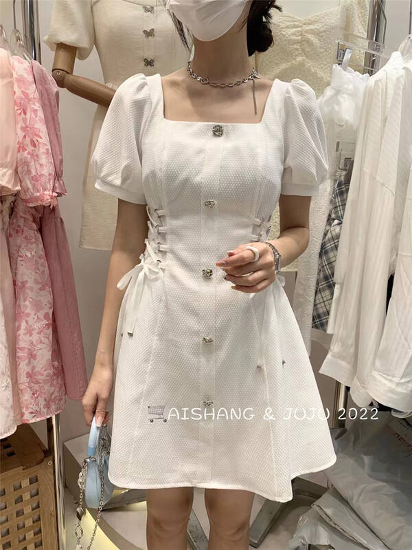 New in early summer! [AI Shang] temperament small woman waist dress 33115# hjy